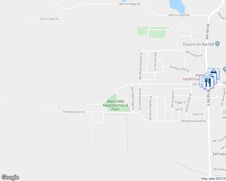 map of restaurants, bars, coffee shops, grocery stores, and more near 2875 Northwest 2nd Street in McMinnville