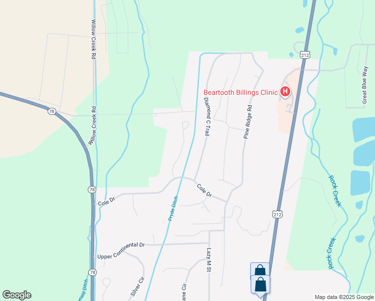 map of restaurants, bars, coffee shops, grocery stores, and more near 24 Caribou Circle in Red Lodge