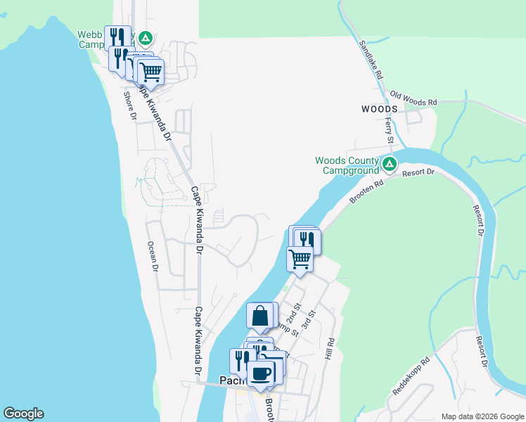 map of restaurants, bars, coffee shops, grocery stores, and more near 33690 High Tide Road in Cloverdale