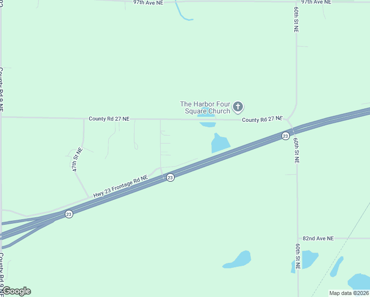 map of restaurants, bars, coffee shops, grocery stores, and more near 5327 90th Avenue Northeast in Spicer