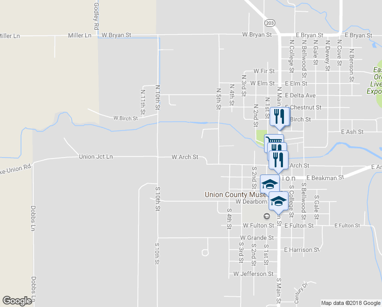 map of restaurants, bars, coffee shops, grocery stores, and more near 845 West Arch Street in Union