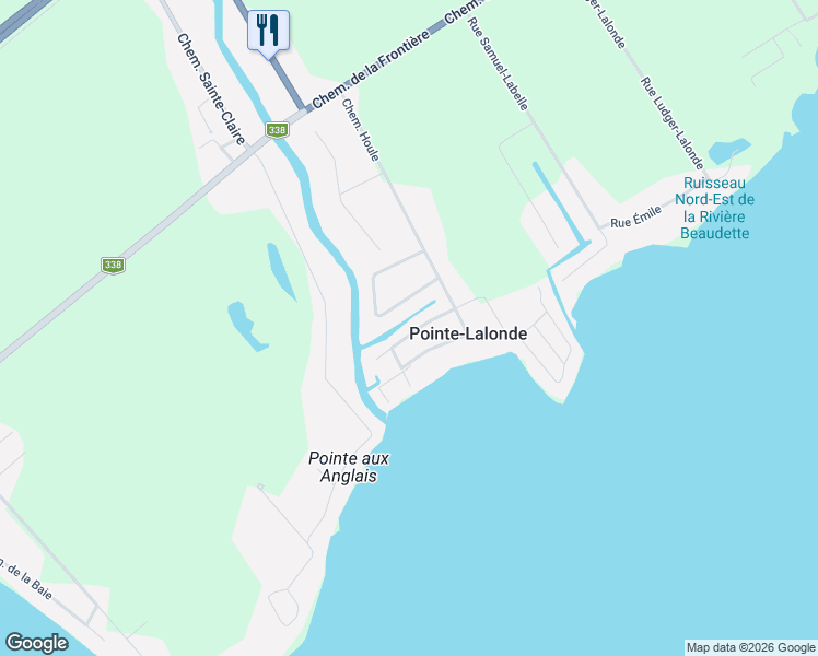 map of restaurants, bars, coffee shops, grocery stores, and more near 635 Rue Yves in Rivière-Beaudette