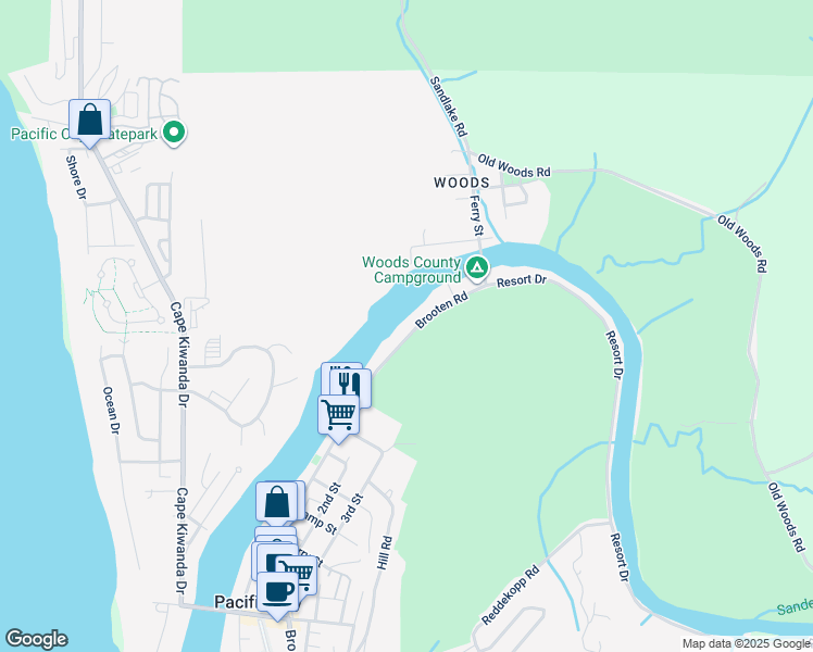 map of restaurants, bars, coffee shops, grocery stores, and more near 34182 Brooten Road in Cloverdale