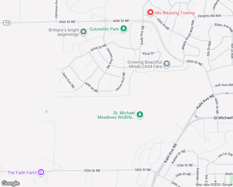 map of restaurants, bars, coffee shops, grocery stores, and more near 4016 Jason Avenue Northeast in Saint Michael