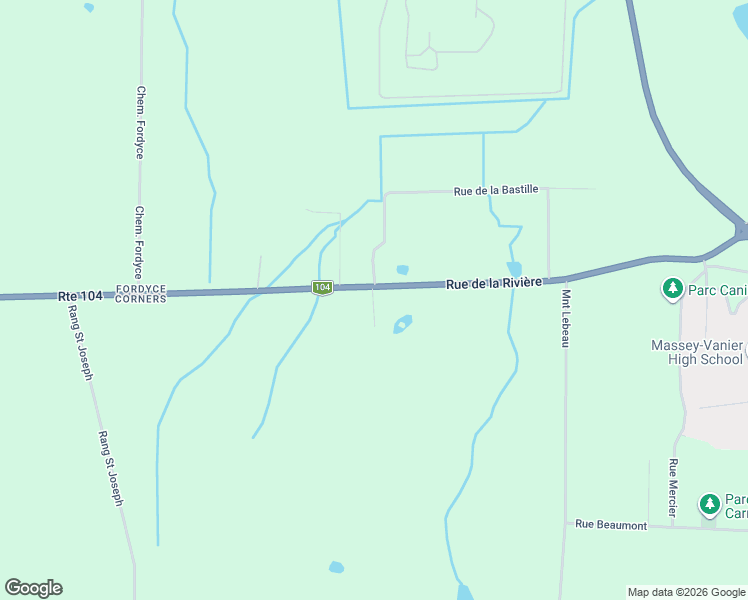 map of restaurants, bars, coffee shops, grocery stores, and more near 100 Rue Pépin in Cowansville