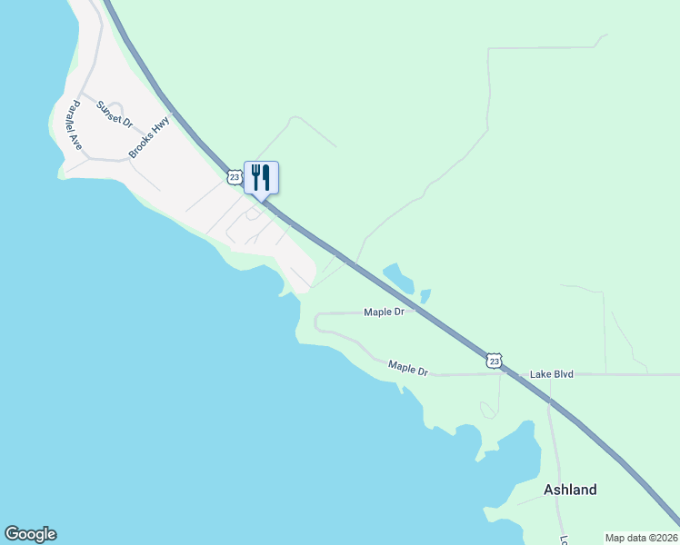 map of restaurants, bars, coffee shops, grocery stores, and more near 25526-25722 U.S. 23 in Presque Isle