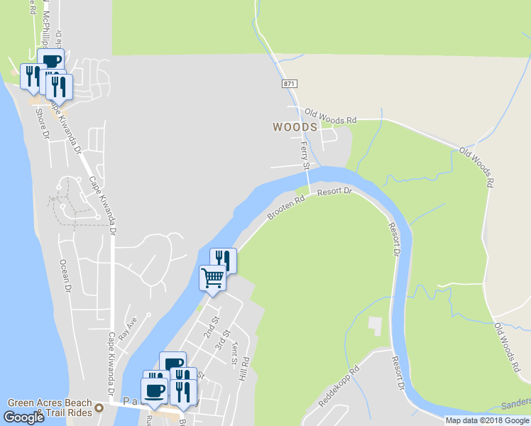 map of restaurants, bars, coffee shops, grocery stores, and more near 34120 Brooten Road in Pacific City