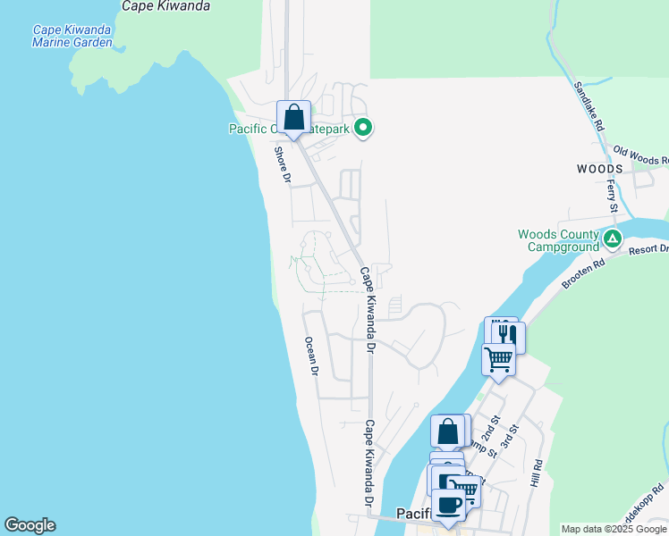 map of restaurants, bars, coffee shops, grocery stores, and more near 6135 Beachcomber Lane in Cloverdale