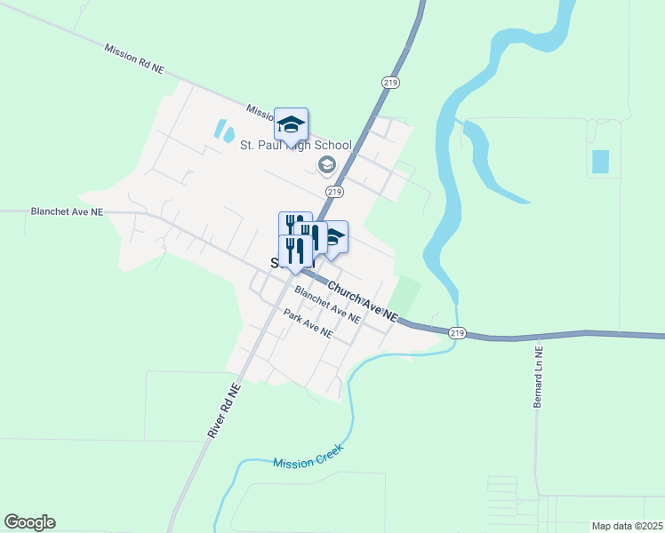 map of restaurants, bars, coffee shops, grocery stores, and more near in Saint Paul