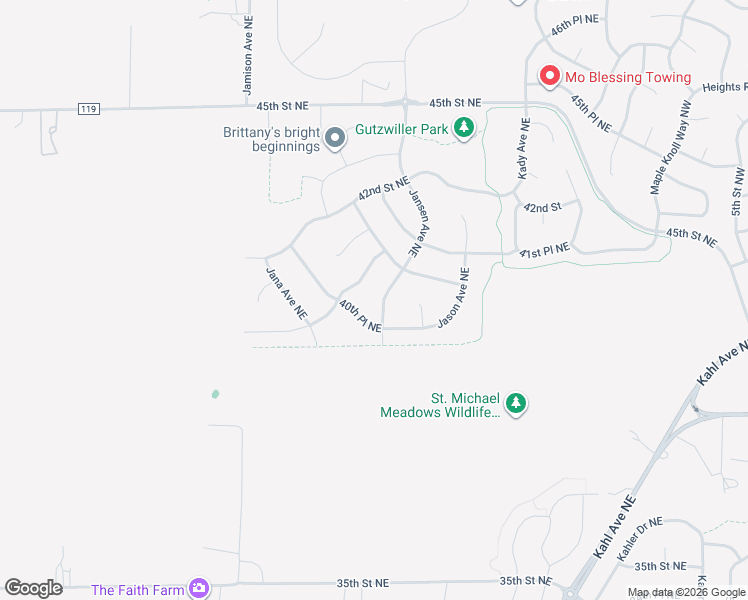 map of restaurants, bars, coffee shops, grocery stores, and more near 4077 Jansen Avenue Northeast in Saint Michael