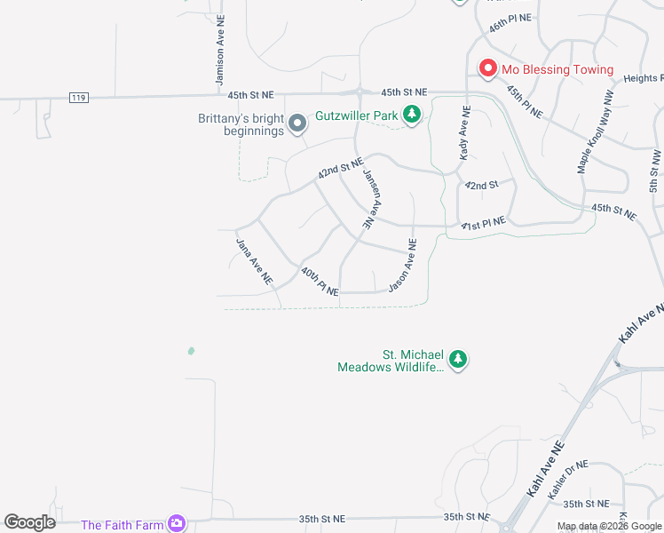 map of restaurants, bars, coffee shops, grocery stores, and more near 4077 Jansen Avenue Northeast in Saint Michael