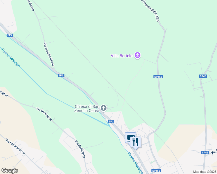 map of restaurants, bars, coffee shops, grocery stores, and more near 76/A Via San Zeno in Provincia di Verona