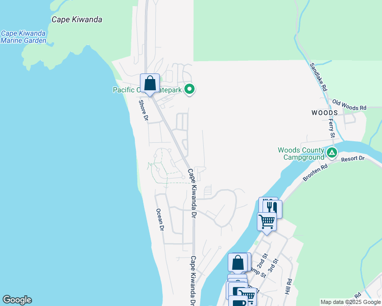 map of restaurants, bars, coffee shops, grocery stores, and more near 33685 Centerpointe Drive in Pacific City