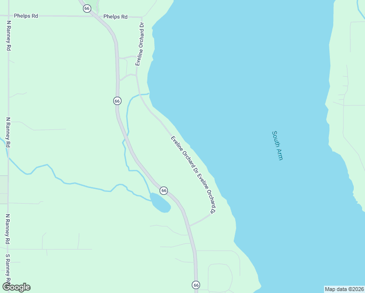 map of restaurants, bars, coffee shops, grocery stores, and more near 36-666 Eveline Orchard Drive in East Jordan