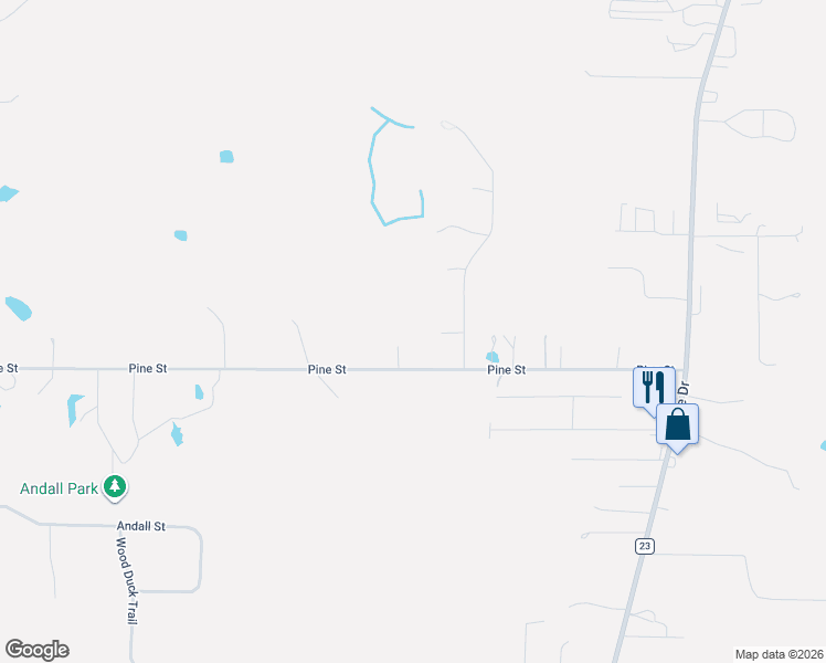 map of restaurants, bars, coffee shops, grocery stores, and more near 633-683 Pine Street in Circle Pines