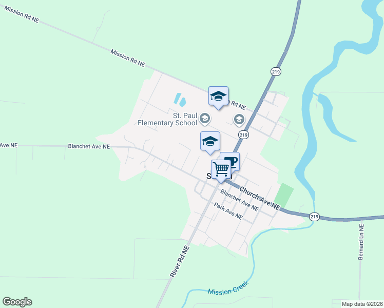 map of restaurants, bars, coffee shops, grocery stores, and more near 20294 Neil Street in Saint Paul