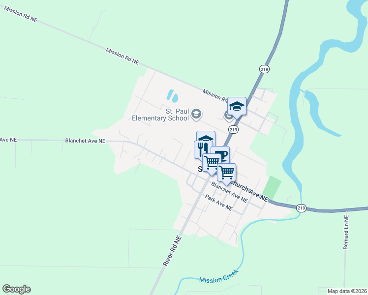 map of restaurants, bars, coffee shops, grocery stores, and more near 20294 Neil Street in Saint Paul