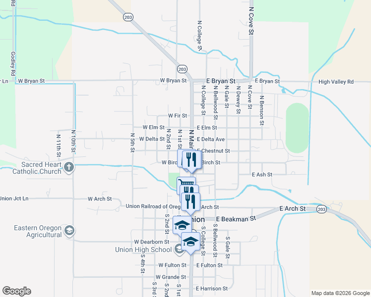 map of restaurants, bars, coffee shops, grocery stores, and more near 169 West Chestnut Street in Union