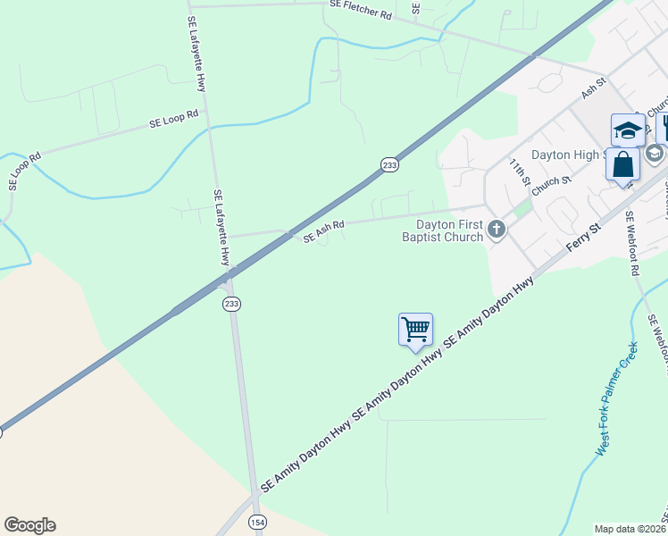 map of restaurants, bars, coffee shops, grocery stores, and more near 13400 Southeast Ash Road in Dayton