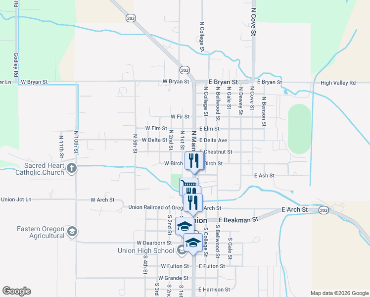 map of restaurants, bars, coffee shops, grocery stores, and more near 169 West Chestnut Street in Union