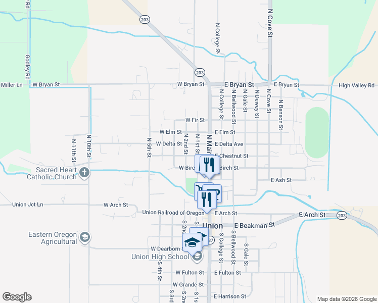 map of restaurants, bars, coffee shops, grocery stores, and more near 668 North 1st Street in Union