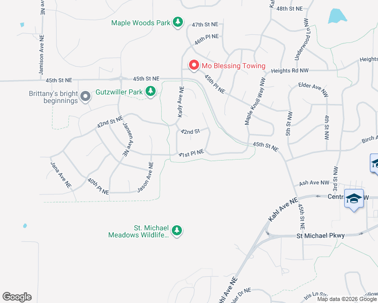 map of restaurants, bars, coffee shops, grocery stores, and more near 10140 41st Place Northeast in Saint Michael
