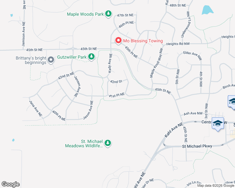 map of restaurants, bars, coffee shops, grocery stores, and more near 10140 41st Place Northeast in Saint Michael
