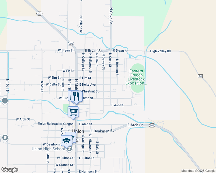 map of restaurants, bars, coffee shops, grocery stores, and more near 539 East Chestnut Street in Union