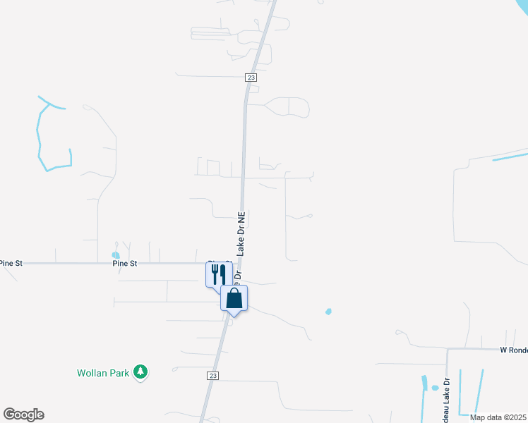 map of restaurants, bars, coffee shops, grocery stores, and more near 13405 Lake Drive in Columbus