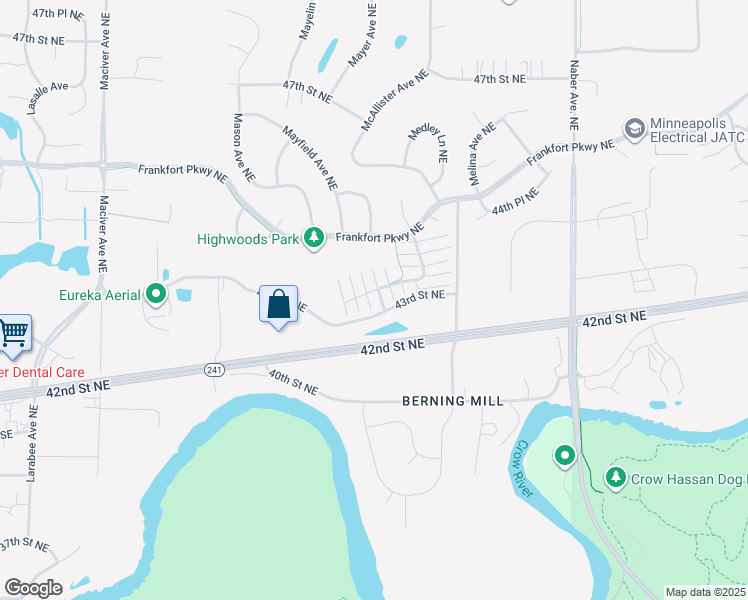 map of restaurants, bars, coffee shops, grocery stores, and more near 12540 43rd Street Northeast in Saint Michael