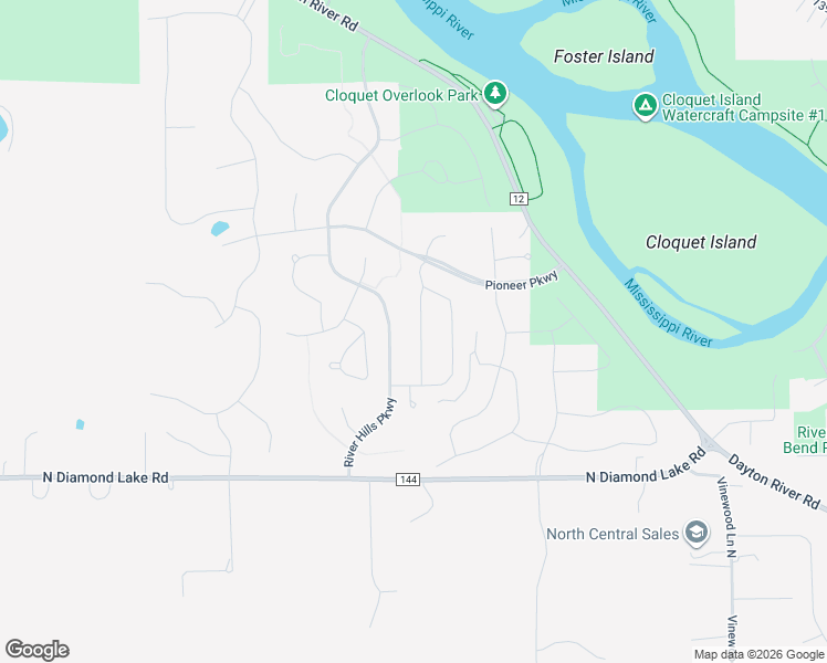 map of restaurants, bars, coffee shops, grocery stores, and more near River Hills Parkway in Dayton