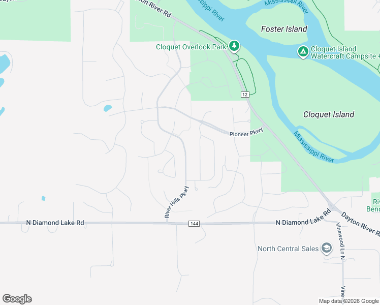 map of restaurants, bars, coffee shops, grocery stores, and more near 14430 River Mills Parkway in Dayton