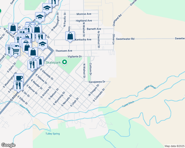 map of restaurants, bars, coffee shops, grocery stores, and more near 81 Cottom Dr in Dillon