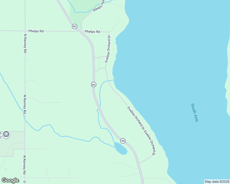 map of restaurants, bars, coffee shops, grocery stores, and more near 36-666 Eveline Orchard Drive in East Jordan