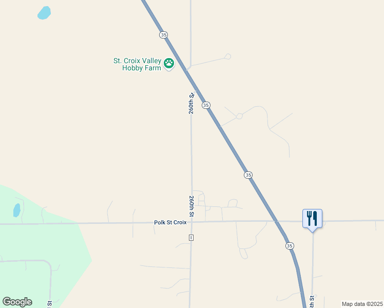 map of restaurants, bars, coffee shops, grocery stores, and more near 34 260th Street in Osceola