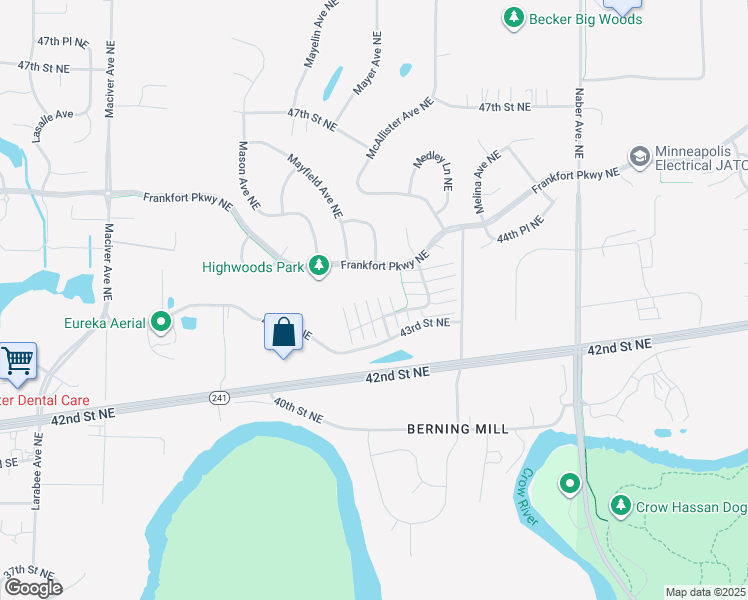 map of restaurants, bars, coffee shops, grocery stores, and more near 12572 43rd Street Northeast in Saint Michael