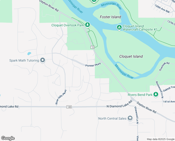 map of restaurants, bars, coffee shops, grocery stores, and more near 13880 Dayton River Road in Dayton