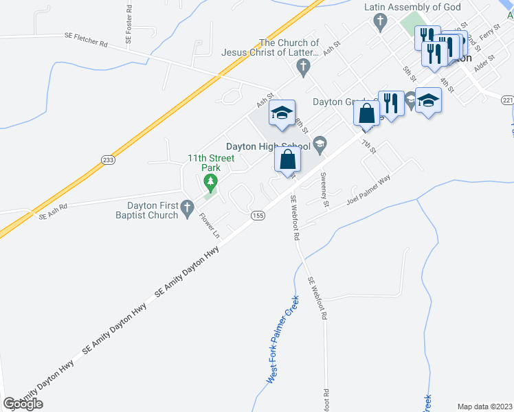 map of restaurants, bars, coffee shops, grocery stores, and more near 1003 Ferry Street in Dayton