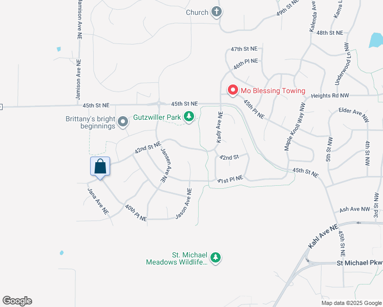 map of restaurants, bars, coffee shops, grocery stores, and more near 9995 42nd Street Northeast in Saint Michael
