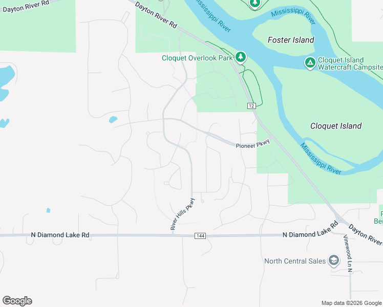 map of restaurants, bars, coffee shops, grocery stores, and more near 14430 River Mills Parkway in Dayton