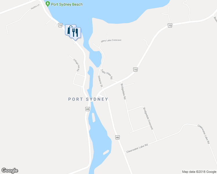 map of restaurants, bars, coffee shops, grocery stores, and more near 870 Muskoka District Road 10 in Huntsville