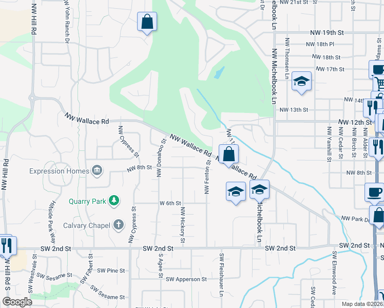 map of restaurants, bars, coffee shops, grocery stores, and more near 1436 Northwest 9th Court in McMinnville
