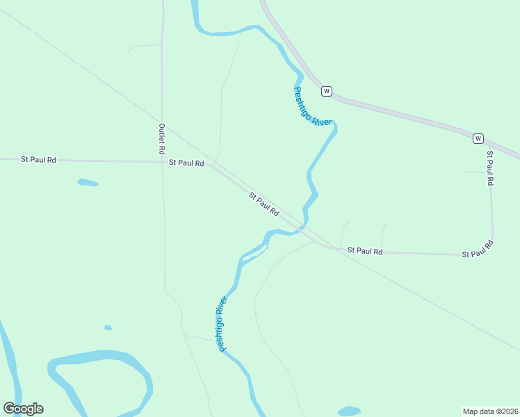 map of restaurants, bars, coffee shops, grocery stores, and more near W7167 Saint Paul Road in Crivitz