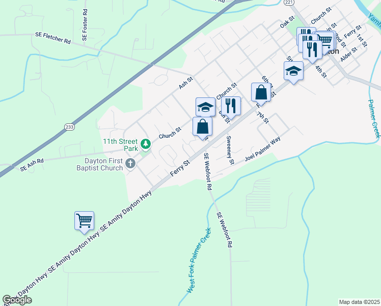 map of restaurants, bars, coffee shops, grocery stores, and more near 907 Ferry Street in Dayton