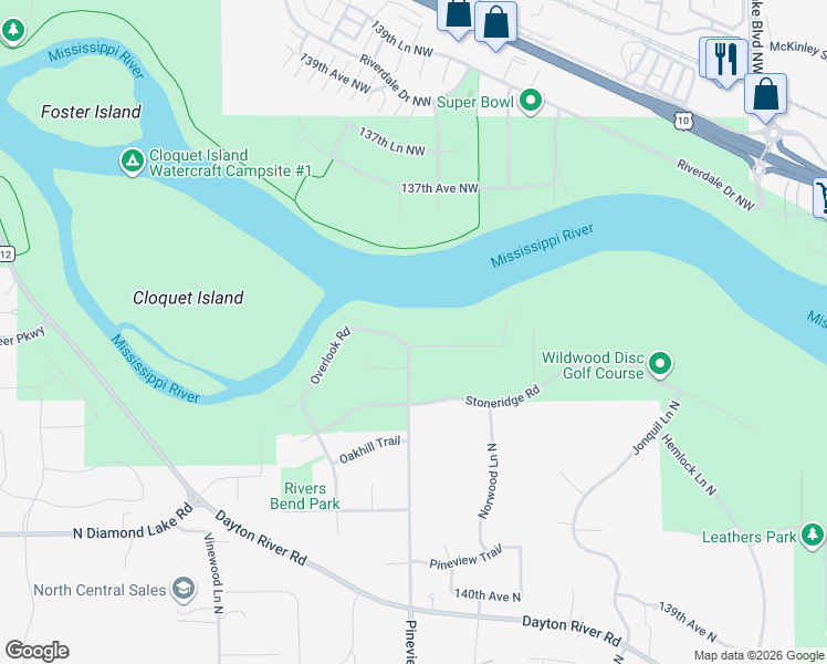 map of restaurants, bars, coffee shops, grocery stores, and more near 12621 Overlook Road in Dayton