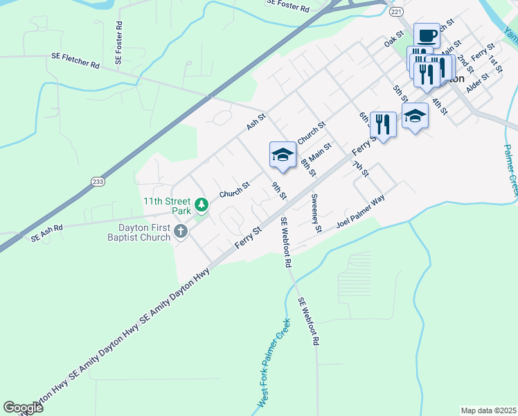 map of restaurants, bars, coffee shops, grocery stores, and more near 907 Ferry Street in Dayton