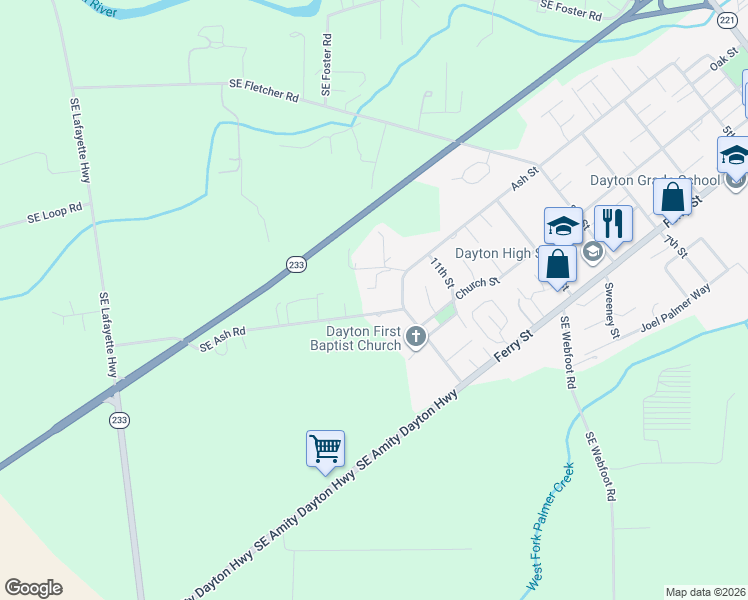 map of restaurants, bars, coffee shops, grocery stores, and more near 1145 Ash Street in Dayton