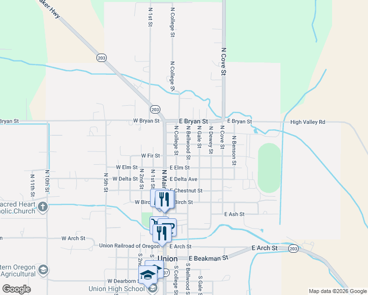map of restaurants, bars, coffee shops, grocery stores, and more near in Union