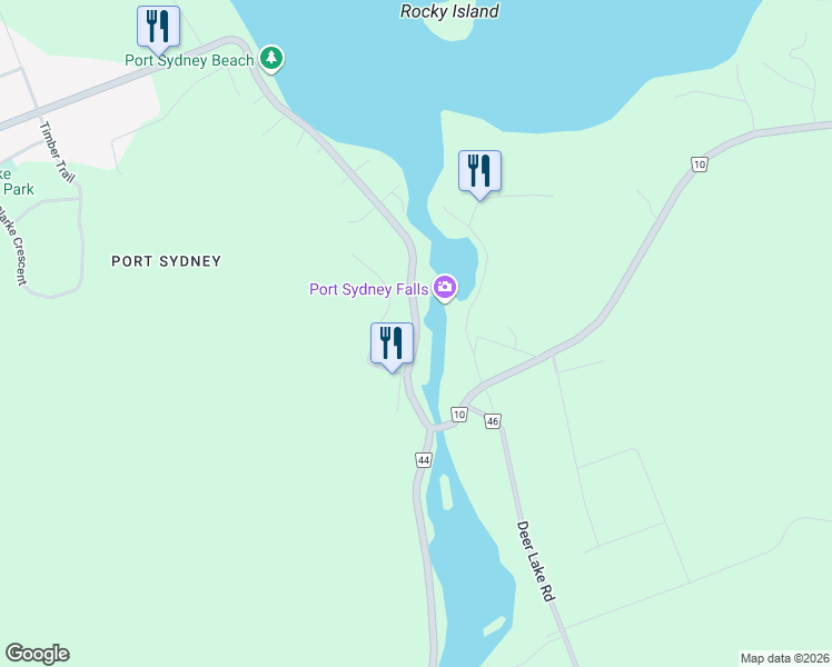 map of restaurants, bars, coffee shops, grocery stores, and more near 755 Muskoka District Road 10 in Huntsville
