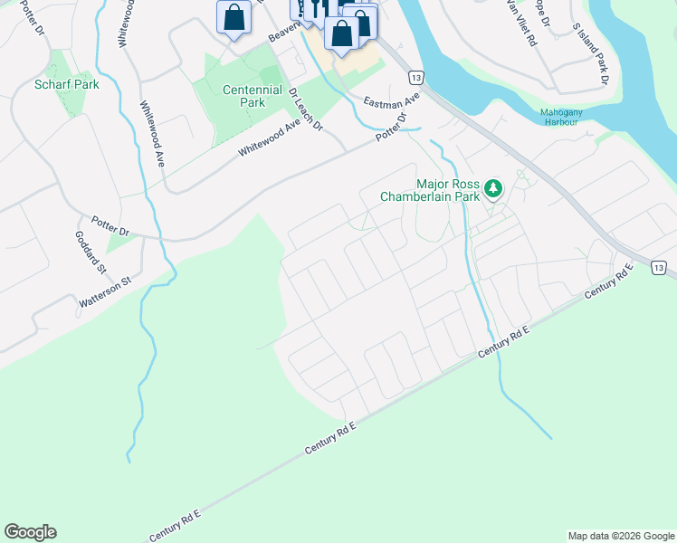 map of restaurants, bars, coffee shops, grocery stores, and more near 612 Ribbon Street in Ottawa
